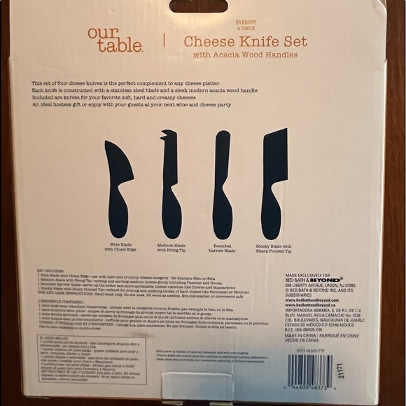2/$15💙 our table Cheese Knife Set, NWT - Picture 5 of 5
